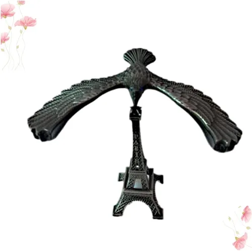 Vista 3 de Veemoon Decoración de pájaro de equilibrio de metal, torre Eiffel, ornamento de pájaro, decoración coleccionable de escritorio, estuado, ciencia