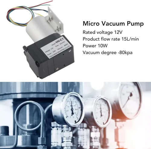 Vista 5 de Bomba de vacío micro DC12V 10W Mini compresor de aire Bomba de diafragma de aceite Bomba de vacío sin escobillas 15L por tarifa mínima