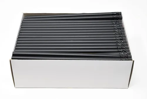Vista 24 de Pencil Guy - Lápices redondos en blanco, negro, 144 a una caja No afilado