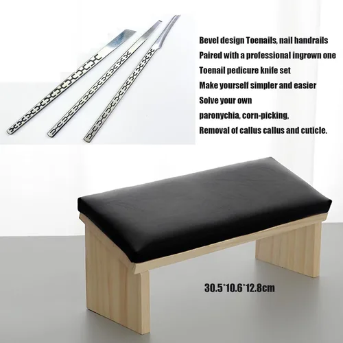 Vista 9 de Cuchillo de pedicura, herramientas para uñas encarnadas, reposabrazos inclinado para uñas, utilizado para removedor de cutículas de uñas, callo