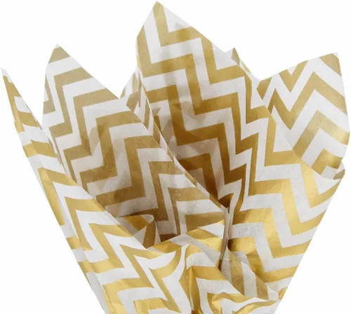 Vista 16 de PMLAND Papel de seda de alta calidad para envolver regalos, color negro metálico dorado con rayas zigzag, 20 x 14 pulgadas, 60 hojas