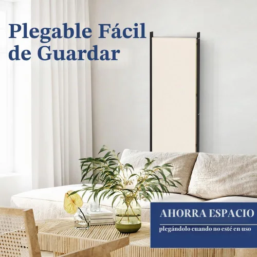 Vista 5 de Kokorona Divisor de habitación de 4 paneles, pantalla de privacidad enrollable de 6 pies de alto con ruedas con bloqueo, separadores de pared