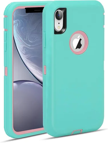Vista 11 de MAXCURY Funda para iPhone XR, funda protectora de cuerpo completo resistente con absorción de golpes para iPhone 10R, parachoques de PC duro +