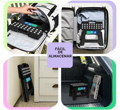 Vista 4 de Dyforce Taburete plegable de 9 pulgadas para niños y adultos, taburete de pie plegable y ligero para niños pequeños, cocina, baño, capacidad de 300