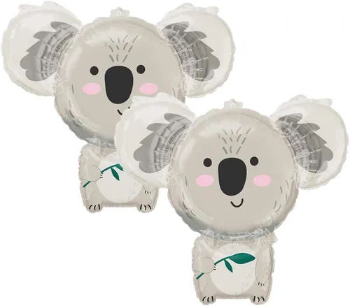 Vista 4 de Adorable globo de fiesta de papel de aluminio de 28 pulgadas de oso koala por Anagram