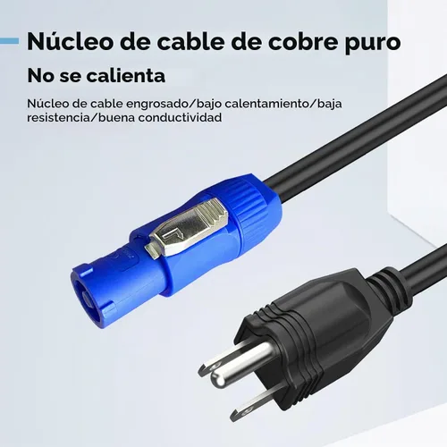 Vista 4 de Cable de alimentación de CA de 3 clavijas NEMA 5-15P a PowerCon 20A-3FT 3 Pin NEMA 5-15P Male to PowerCon Input Male Connector Extension Power