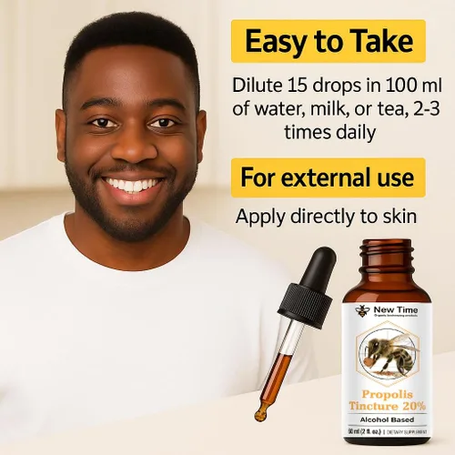 Vista 5 de Tintura de propóleo al 20% – Paquete de 3 gotas de extracto de alcohol (6 fl oz) – Refuerzo natural de la inmunidad, garganta y apoyo respiratorio