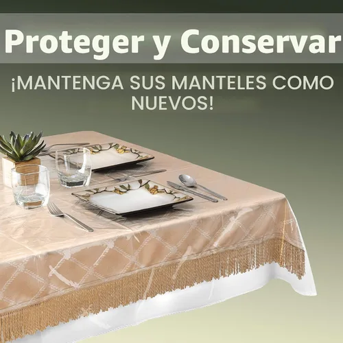 Vista 2 de Elaine Karen - Protector de mesa de plástico transparente 100% impermeable, protector de mesa de plástico transparente y cristalino para mesa