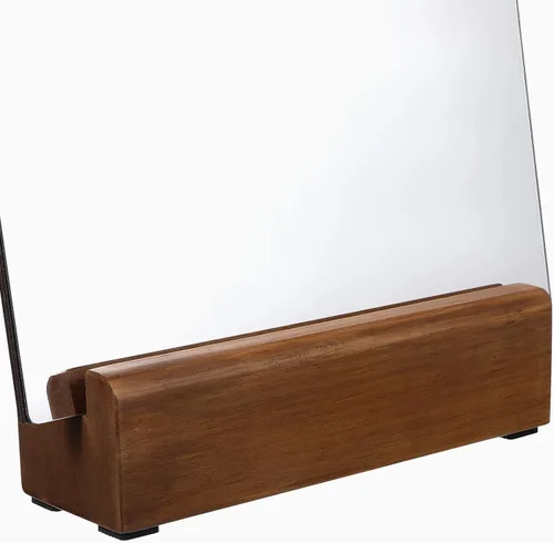 Vista 8 de Angoily Soporte de espejo de madera de longitud completa, soporte de espejo de piso, soporte de espejo de piso antideslizante, estante de exhibición