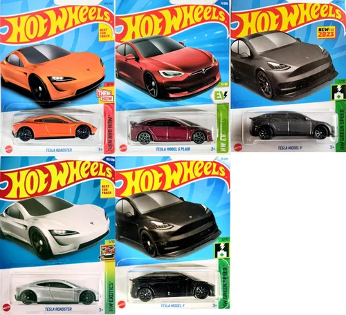 Vista 7 de Hot Wheels Matchbox Tesla y otros vehículos eléctricos a escala 1:64, paquete de autos fundidos a presión, varios modelos, vehículos de juguete