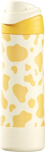 Vista 26 de FJbottle Botella de agua aislada de acero inoxidable, 24 onzas, sin popote, botella de agua deportiva a prueba de fugas con asa ajustable para Azul