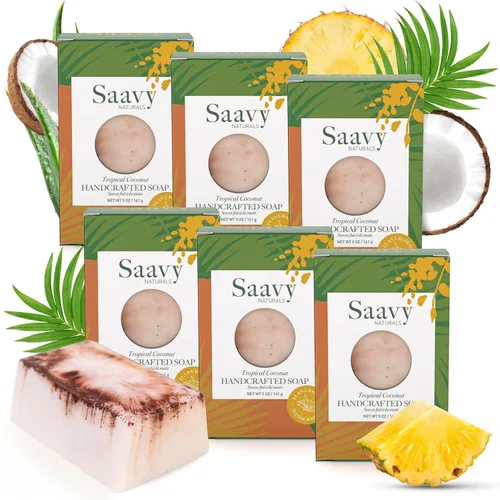Vista 10 de Saavy Naturals Barras de jabón corporal hechas a mano, rosa búlgara, hidratante para mujeres, fórmula vegana orgánica, espuma cremosa sin residuos