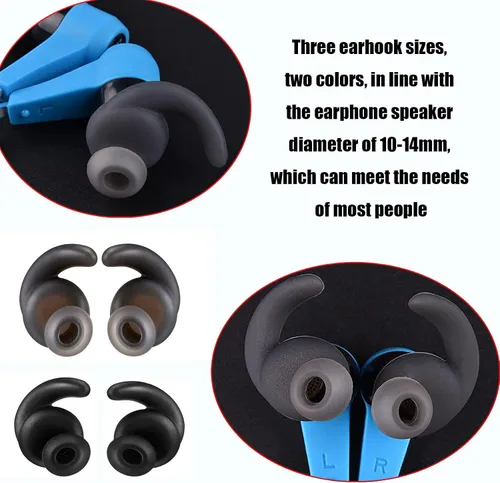 Vista 7 de 3 pares de ganchos de silicona Eartip Eartips auriculares auriculares compatibles con Synchros Reflect BT Sports auriculares inalámbricos Bluetooth
