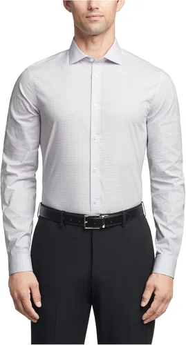 Vista 14 de Calvin Klein Camisa de vestir para hombre, no plancha, elástica, ajustada, a cuadros Acua Multi