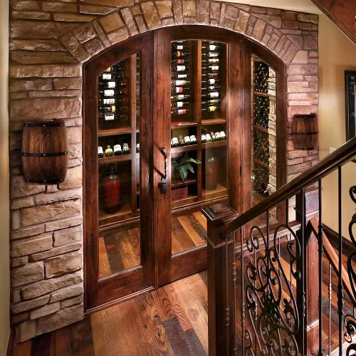 Vista 3 de 1 paquete de lámpara de pared de barril de vino de madera antigua