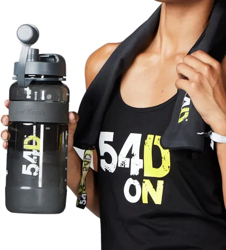 Vista 5 de 54D Botella de agua deportiva, botella de agua de medio galón con marcador de tiempo, botella de agua motivacional con pajilla, para fitness