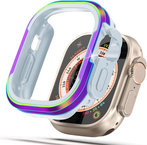 Vista 13 de Funda de metal mate compatible con Apple Watch Ultra 3/2/1 de 1.732 pulgadas, bisel de aluminio mate + [parachoques de TPU suave] Funda protectora
