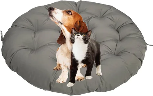 Vista 11 de Cojín redondo grueso para silla Papasan de 15.7 x 15.7 in, cojín de suelo extraíble para exteriores, cojín para silla Papasan al aire libre, cojín