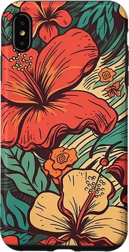 Vista 11 de iPhone 16 Vintage Hawaii Hibiscus Pattern Retro Tropical Hawaiian Case