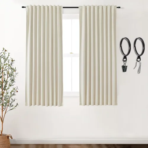 Vista 74 de SHINELAND Cortinas opacas cortas para ventanas de dormitorio, cortinas de baño, 45 pulgadas de largo