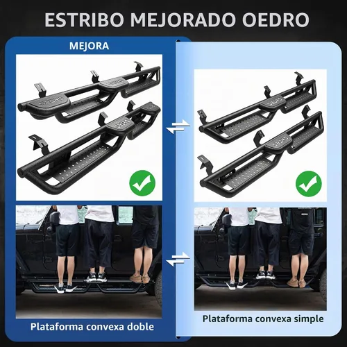 Vista 7 de OEDRO Estribos compatibles con RAM 1500 Crew Cab 2009-2018
