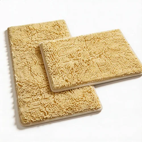 Vista 12 de Juegos de Alfombras de Baño de 2 Piezas de Chenilla Suave Antideslizantes Alfombras de Baño Absorbentes Peludas, Alfombra de Bañera, Alfombras Gris