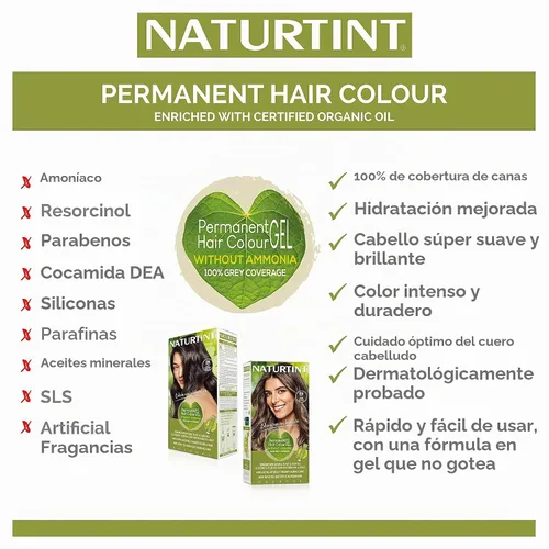 Vista 8 de Naturtint 1N Ebony Black - Coloración para el cabello, 5.07 FZ