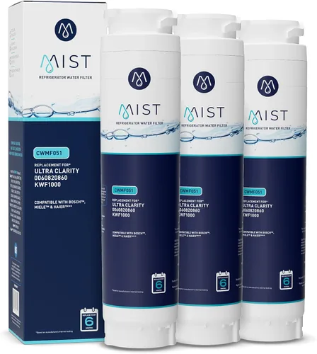 Vista 9 de Mist Filtro de agua de repuesto Ultra Clarity para Bosch, filtro de agua para refrigerador compatible con 644845, 9000077104, 9000194412, Haier