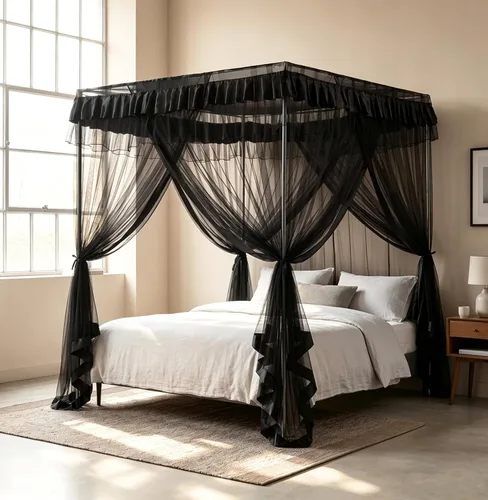Vista 14 de Mengersi Dosel de Cama para Niñas, Cortinas de Dosel para Cama, Dosel para Cortinas de Cama, Cortinas de Cama de Princesa, Regalo de Cumpleaños