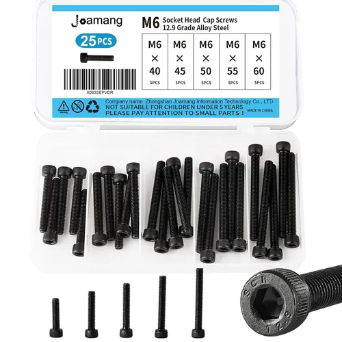Vista 11 de Tornillos de cabeza de botón M6 x 8 mm, 12 mm, 16 mm, 20 mm, 25 mm, tornillos de cabeza de botón, acero de aleación de grado 10.9, acabado de óxido
