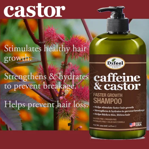Vista 6 de Difeel Acondicionador de cafeína y ricino para un crecimiento más rápido del cabello, 33.8 oz.
