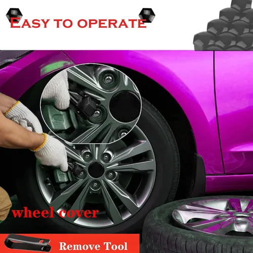 Vista 5 de 20 tapas de tuerca de llanta de 0.67 pulgadas + herramienta de extracción de repuesto para Audi Lug Nut Cap MKV GTI VW Saab Beetle 321601173A