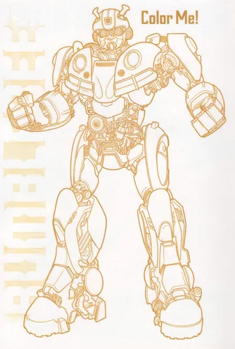 Vista 2 de Tarjeta de feliz cumpleaños de Transformers con Bumblebee - Today's Your Day to Rule the Galaxy - Hope It's a Blast! - Color Me