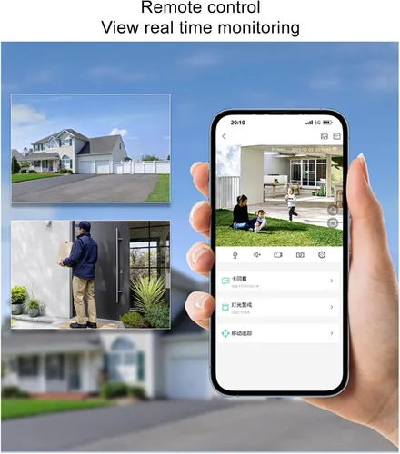 Vista 9 de Pyhodi Cámara de seguridad solar al aire libre WiFi inalámbrica HD NightIP66 cámara de vigilancia, detección humana NightPIR de color, 2 vías