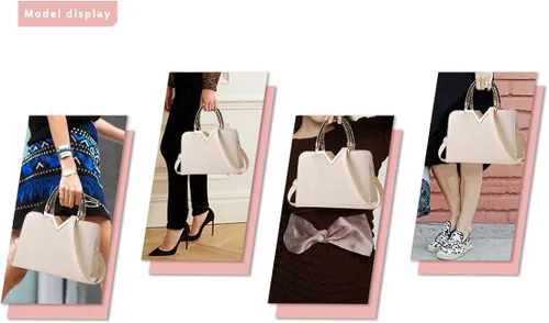 Vista 6 de JHVYF Monederos para mujer bolso de moda para mujer bolso de mano de piel sintética con asa superior