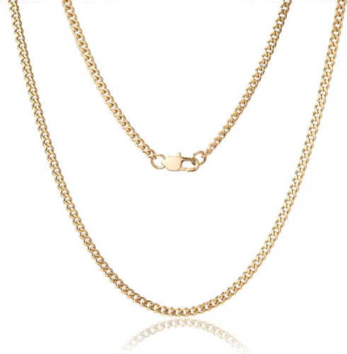 Vista 8 de XIANNVXI Cadena de eslabones cubanos para hombres y mujeres, chapado en oro real de 18 quilates, cadena de eslabones para hombre, cadena de acero