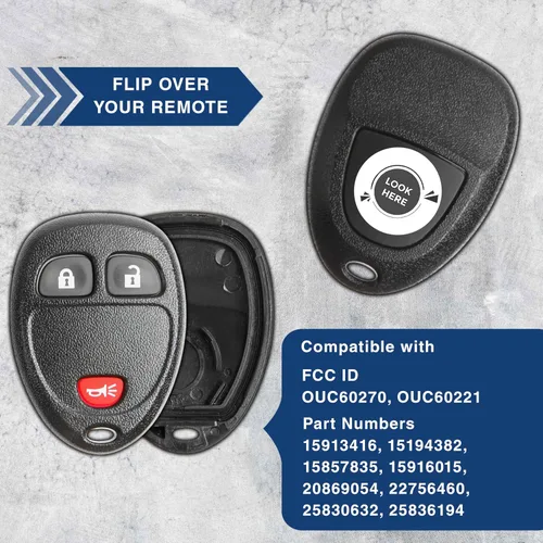 Vista 5 de keylessoption sólo el caso Keyless Entry Remote Key Fob Shell, Negro
