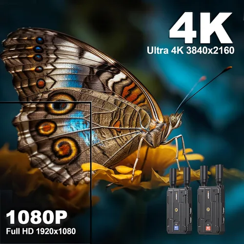 Vista 2 de Receptor HDMI inalámbrico, solo receptor, Plug&Play rango de 1300 pies extensor HDMI inalámbrico 4K con latencia de 0.1S, para transmisión
