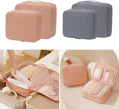 Vista 7 de 3 Pocket Travel Organizers Bag Large Capacity Breathable Meshes Storage for Clothes Underwear Luggage