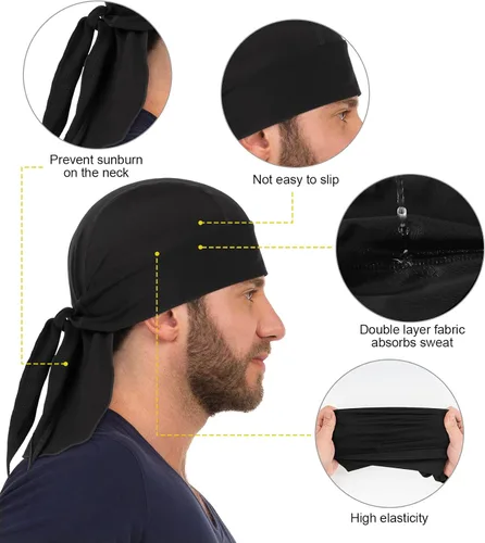 Vista 4 de MELASA Cooling Do Rags - Forro para casco de calavera, bandanas para hombres, correr, ciclismo, motocicleta