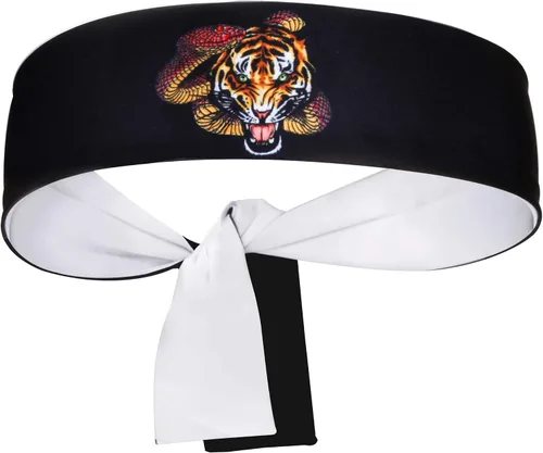 Vista 5 de Diadema reversible de guerrero, Bushido Hachimaki para karate, Halloween, sushi American Eagle