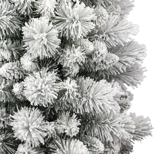 Vista 2 de Puleo International Árbol de Navidad artificial de lápiz flocado de 4.5 pies con soporte, verde, (TFP8305-45)