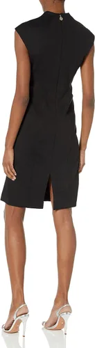 Vista 2 de Tommy Hilfiger Vestido sin mangas con cuello en V para mujer, color avellana, talla 12, Avellana