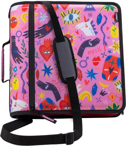 Vista 24 de Case-it Mighty Zip Tab - Carpeta escolar con cremallera Anillas en O de 3 pulgadas, capacidad de 600 hojas, carpeta de archivos expandible de 5 Un
