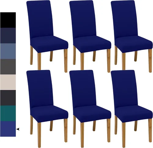 Vista 123 de Fundas para Sillas de Comedor, Juego de Fundas para Sillas de Comedor de 4 Piezas, Fundas Elásticas para Sillas de Cocina, Fundas para Sillas