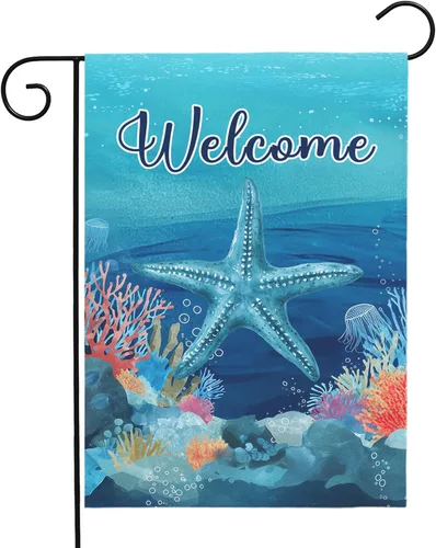 Vista 74 de Bandera de jardín floral de verano (bandera de jardín de águila del 4 de julio)