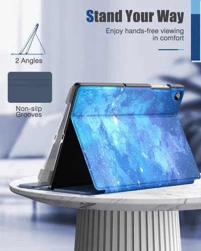 Vista 4 de MoKo Funda para Samsung Galaxy Tab A9 Plus de 11 pulgadas 2023, Carcasa Protectora Trasera Delgada de Visualización Multi-Ángulo