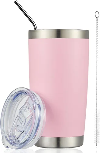 Vista 12 de COMOOO Vaso Térmico de 20 onzas al por Mayor con Aislamiento al Vacío de Doble Pared, Taza de Viaje de Acero Inoxidable con Tapa y Pajita