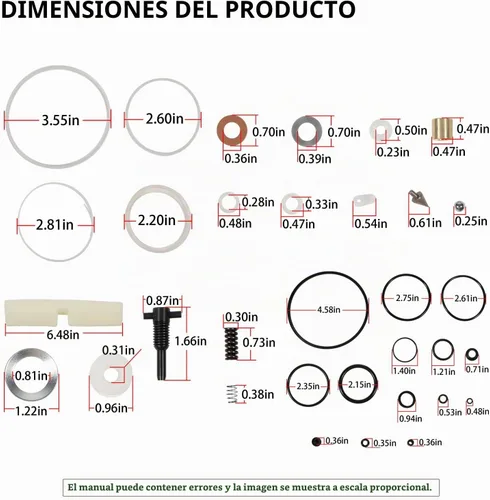 Vista 7 de Kit maestro de reparación para gato hidráulico de botella de 20/22 toneladas, kit de sellos para gato de botella neumático y manual