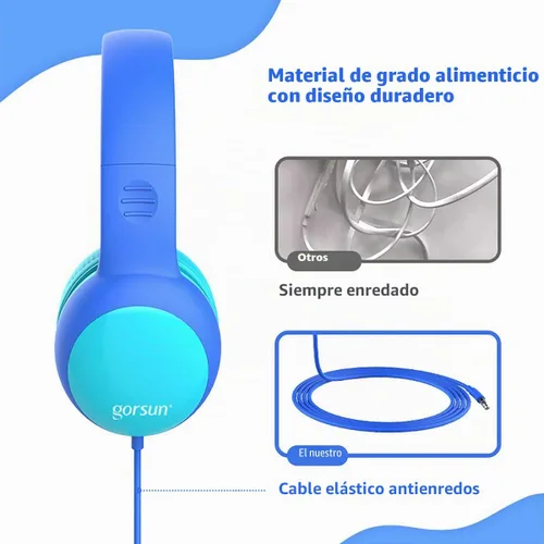 Vista 6 de E61V - Auriculares con cable con diseño de orejas de gato